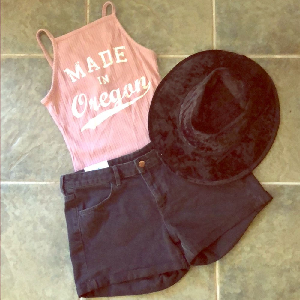 Black Regular Waist Shorts